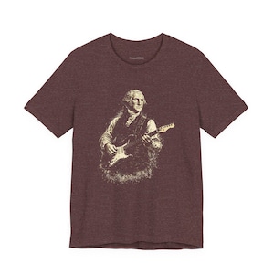 Funny Washington Tee, George Washington Electric Guitar, Patriotic History Buff, Vintage Rock and Roll Design, Founding Fathers History image 1