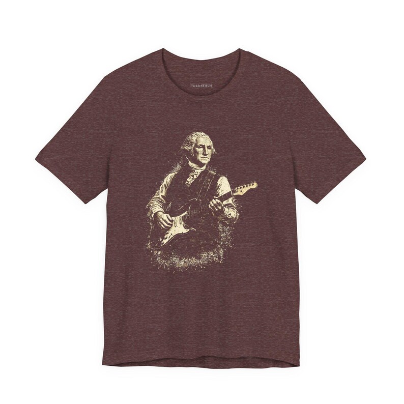 Funny Washington Tee, George Washington Electric Guitar, Patriotic History Buff, Vintage Rock and Roll Design, Founding Fathers History image 1