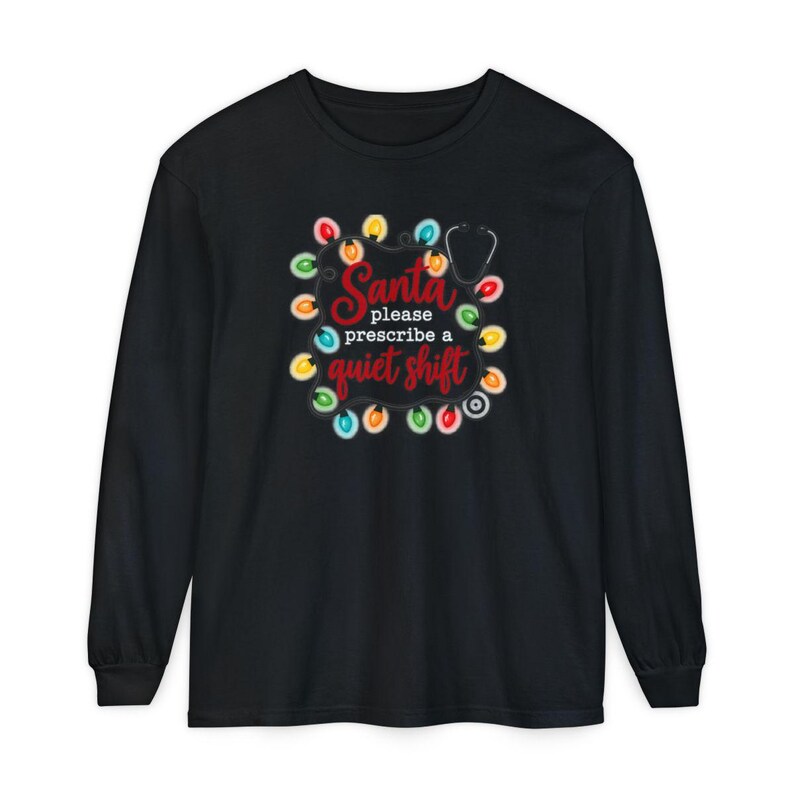 Er Nurse Christmas Shirt, Nurse Holiday Shirt, Christmas Medical Shirt, Santa Please Prescribe A Quiet Shift, Christmas Nurse Tee Bild 13