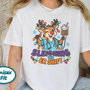 Er Christmas Shirt, Sleighing The Er Shift Nurse Top, Emergency Room Gift, Christmas Nurse Sweatshirt, Medical Staff Tee, Holiday Rn Gift image 8