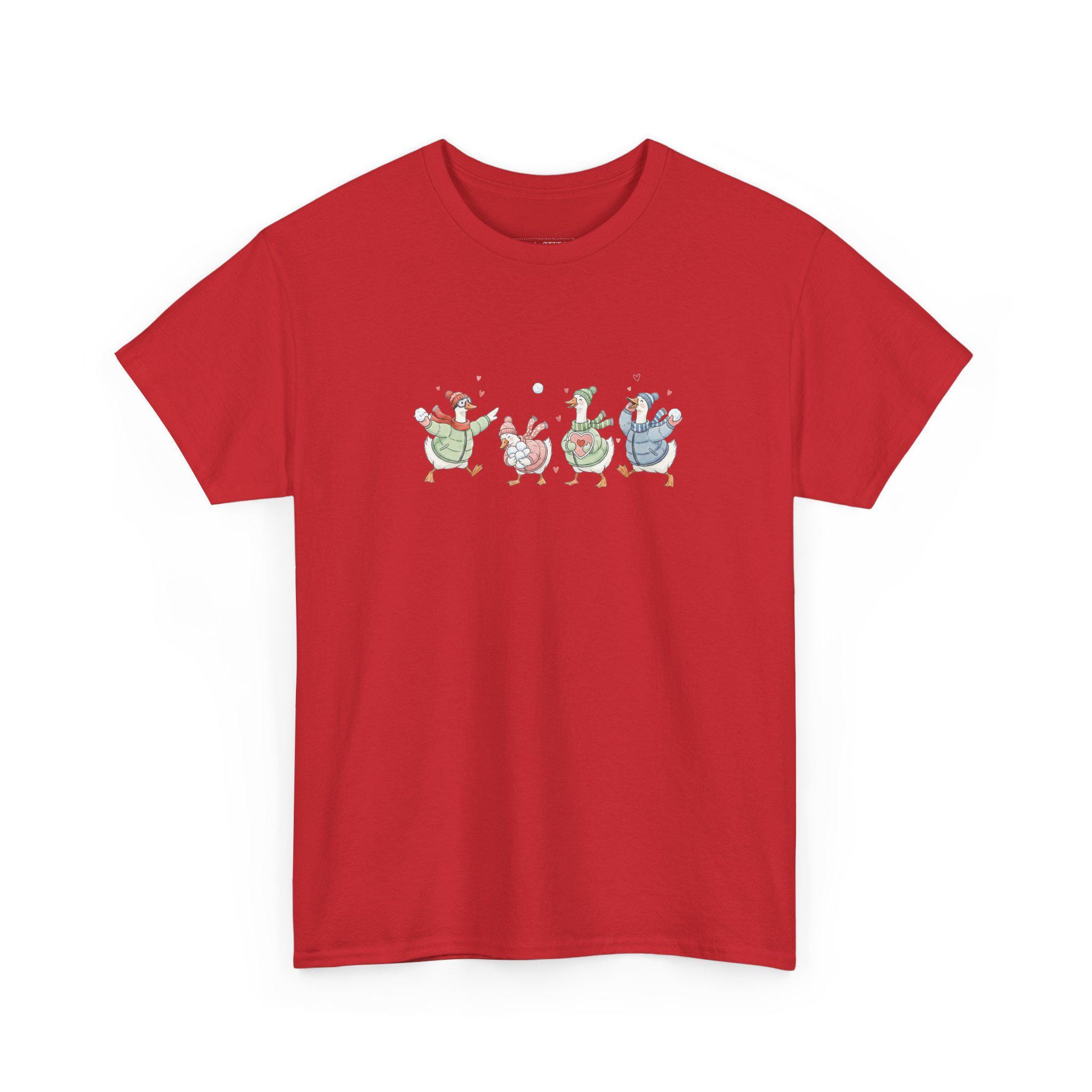 Funny Goose Valentine Snowball Fight Shirt - A Perfect Gift for Valentines, Cute Goose Winter Apparel, Holiday Fun  and  Animal Lovers