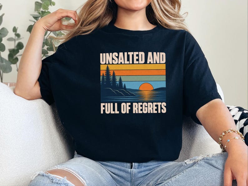 Vintage Lake Shirt, Great Lakes Gift, Funny Lake T Shirt, Unsalted And Full Of Regrets, Outdoor Nature Tee, Lake House Apparel Bild 11
