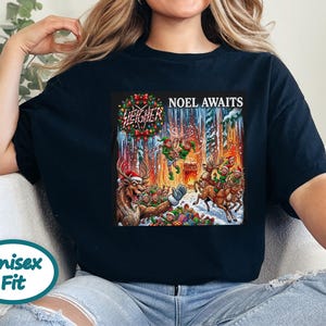 Heavy Metal Christmas Shirt, Sleigher Noel Awaits Thrash Holiday Tee, Punk Rock Christmas Gift, Metalhead Holiday Sweatshirt image 7