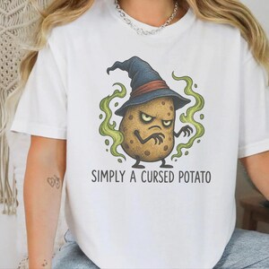 Aardappelshirt, grappig aardappelcadeau, tovenaars-T-shirt, weirdcore-shirt, magisch tovenaarsshirt, vervloekte aardappeltovenaar afbeelding 9