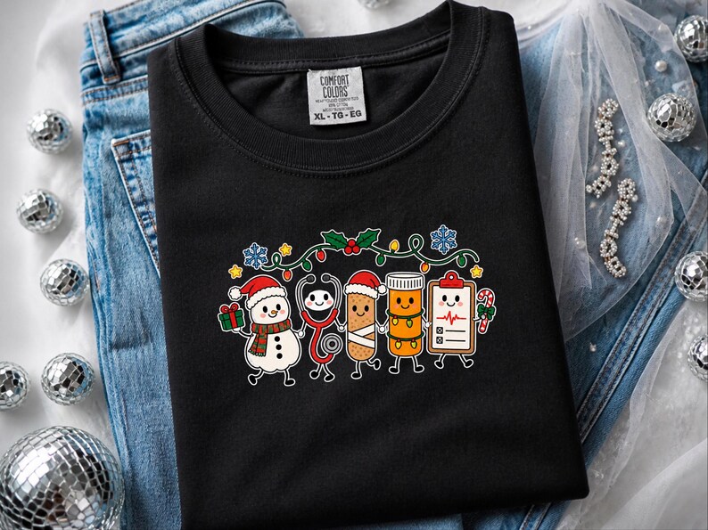 Christmas Nurse Shirt, Christmas Healthcare Shirt, ICU Nurse Christmas Shirt, Christmas CNA Shirt, Snowman Nurse Christmas Squad image 1