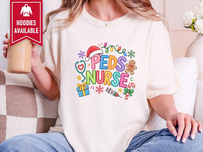 Peds Nurse Christmas Shirt, Pediatric Nurse Holiday Gift, Peds Nurse Tee, Christmas Nurse Top, Pediatric RN Shirt image 8
