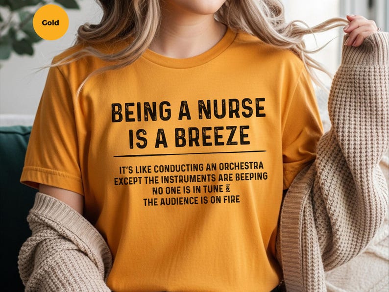 Monitor Tech Shirt, Being A Nurse Is A Breeze Orchestra, Telemetry RN Humor, Funny ICU Nurse Gift, Sarcastic Medical, Hospital Humor image 8