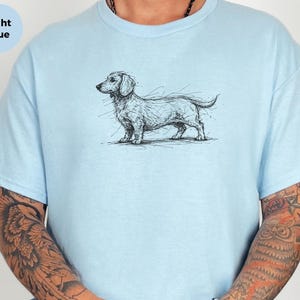 Camiseta con dibujo de perro salchicha / Camiseta de perro salchicha, regalo para amantes de los perros salchicha, ropa para perros salchicha imagen 7