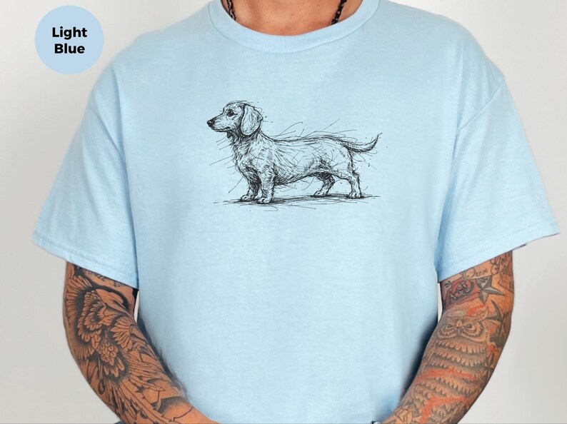 Camiseta con dibujo de perro salchicha / Camiseta de perro salchicha, regalo para amantes de los perros salchicha, ropa para perros salchicha imagen 7