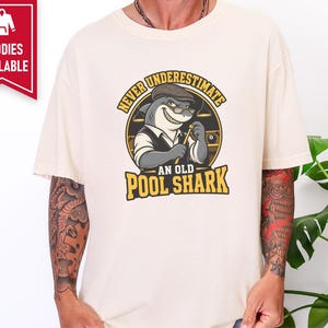 Billiards Shirt, Funny Pool Shark Shirt, Pool Player Gift, 8 Ball Shirt, Shark Graphic Tee, Billiard Lover Gift, Pool Hall Shirt image 6