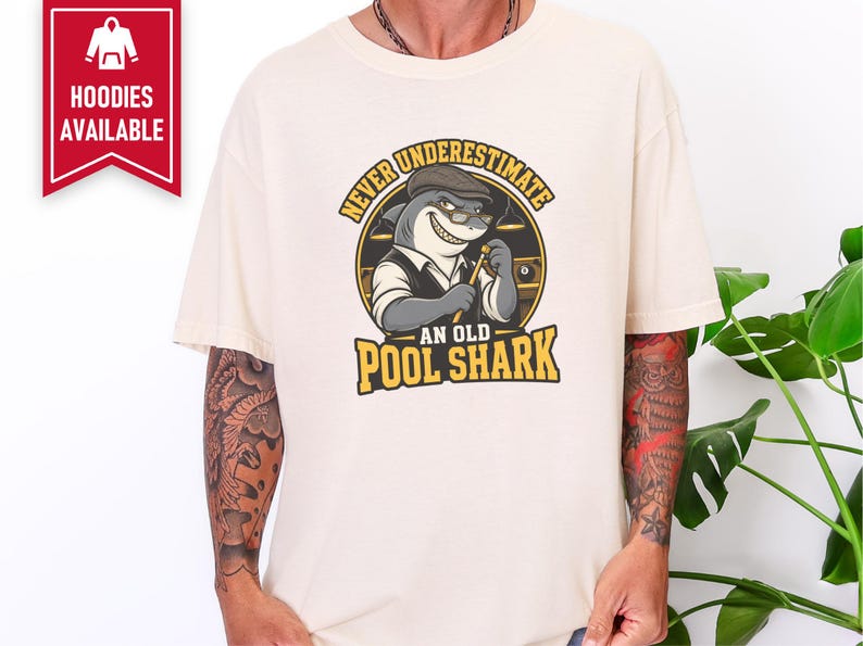 Billiards Shirt, Funny Pool Shark Shirt, Pool Player Gift, 8 Ball Shirt, Shark Graphic Tee, Billiard Lover Gift, Pool Hall Shirt image 6