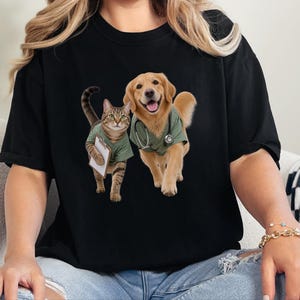 Veterinarian Shirt, Vet Tech Gift, Veterinary Clinic Tee, Golden Retriever Shirt, Tabby Cat Lover Gift, Veterinary Medicine Sweatshirt image 8