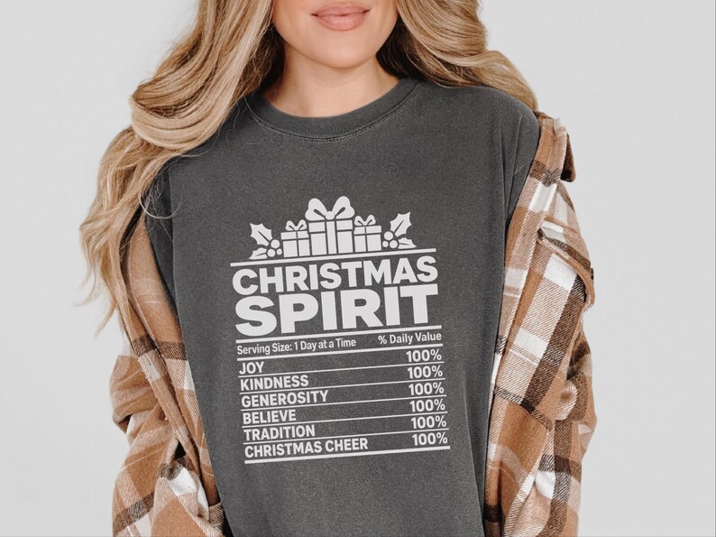 Weihnachtsshirt für die ganze Familie, Gruppen-Weihnachtsshirt, Nährwertangaben zum Thema Weihnachten, passendes Weihnachtsshirt, lustiges Weihnachtsgeschenk Bild 7