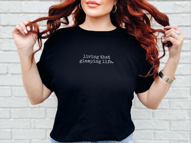 Glamping Queen Shirt, Living That Glamping Life Tee, Funny Camping Humor, Retro Vintage Campervan, RV Life Weekend Getaway Trip, RV Life Tee image 3