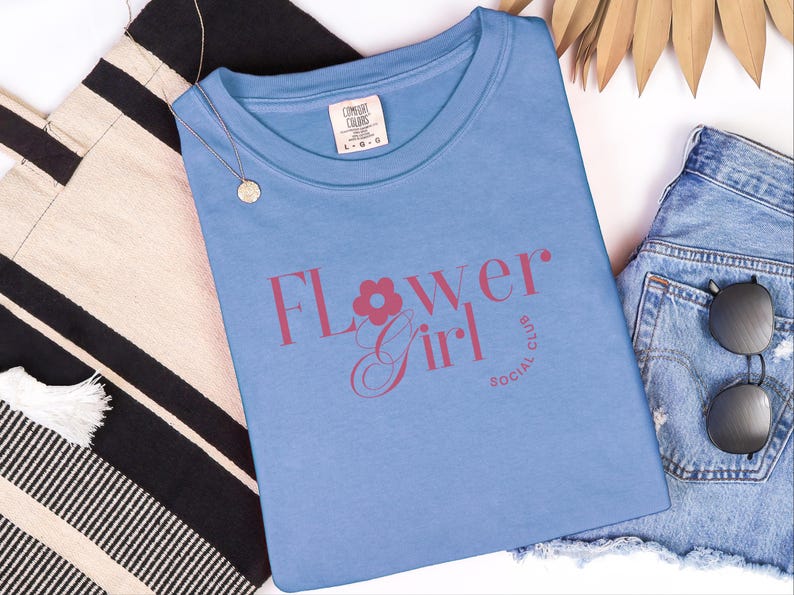 Comfort Colors Flower Girl Shirt, Flower Girl Social Club Tee, Kids Wedding Rehearsal Top, Petal Patrol Toddler Outfit, Flower Girl Tshirt image 13