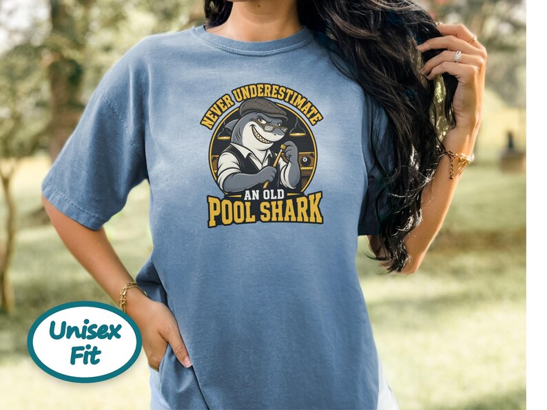 Billiards Shirt, Funny Pool Shark Shirt, Pool Player Gift, 8 Ball Shirt, Shark Graphic Tee, Billiard Lover Gift, Pool Hall Shirt image 7