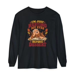 Funny Grandpa Shirt, Just Resting My Eyes Before Dessert, Thanksgiving Family Dinner Tee, Turkey Day Holiday Gift, Funny Dad Foodie Shirt afbeelding 13