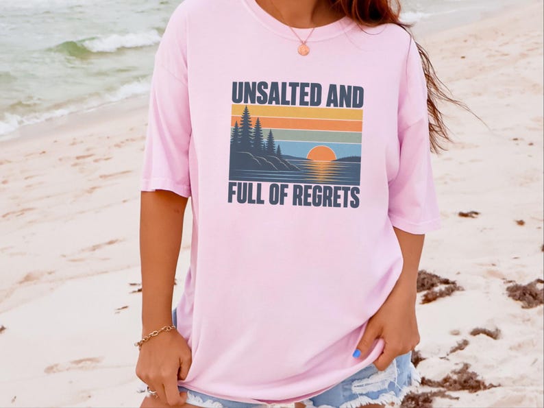 Vintage Lake Shirt, Great Lakes Gift, Funny Lake T Shirt, Unsalted And Full Of Regrets, Outdoor Nature Tee, Lake House Apparel Bild 9