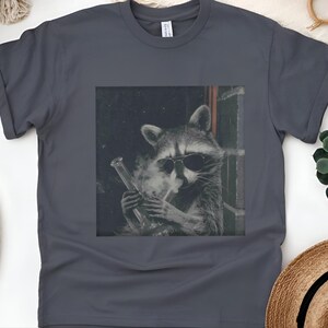 420 T Shirt, Raccoon Hitting A Bong, Funny Stoner Graphic Tee, Marijuana Humor Shirt, Trash Panda Weed Lover, Adult Smoker Apparel image 3