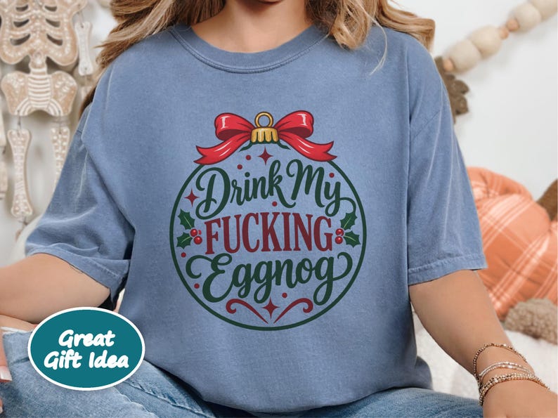Funny Christmas Ornament, Offensive Christmas Gift, Adult Humor Holiday Decor, Secret Santa Gag Gift, Rude Christmas Bauble, Drink My Eggnog image 9