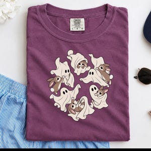 Ghost Rabbit Shirt, Spooky Season Tee, Cute Halloween Bunny Gift, Rabbit Mom Shirt, Ghost Lover Gift image 5