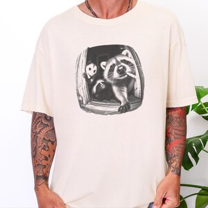 Trash Panda Tee, Raccoon Opossum Skunk Shirt, Feral Animal Top, Possum Lover Gift, Funny Meme Shirt image 1