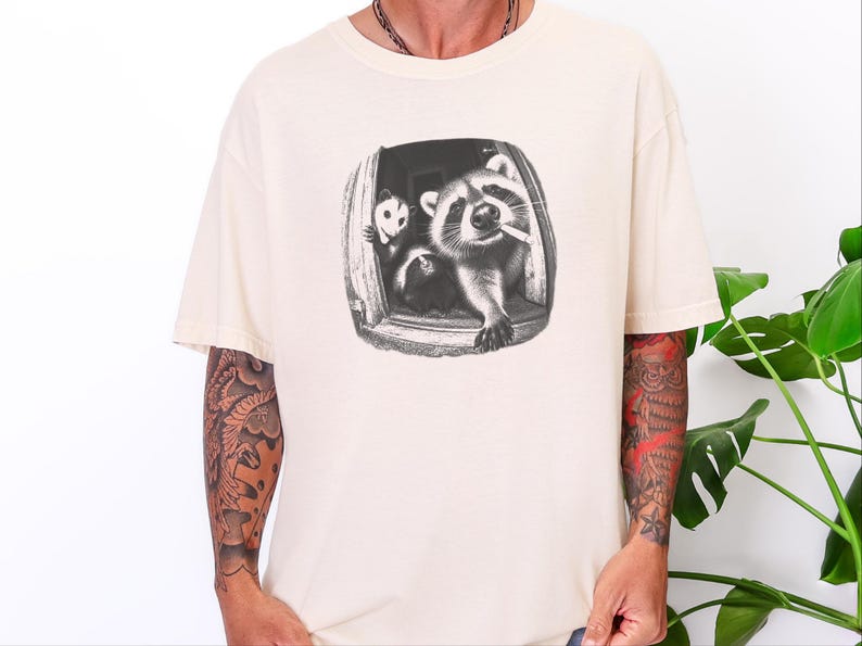 Trash Panda Tee, Raccoon Opossum Skunk Shirt, Feral Animal Top, Possum Lover Gift, Funny Meme Shirt image 1
