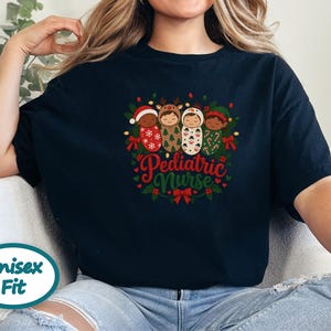 Christmas Pediatric Nurse Shirt, Peds Nurse Christmas Gift, Pediatric Nursing Tee, Nicu Nurse Xmas Top Bild 9
