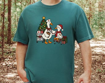 Pediatric Nurse Shirt, Christmas Nurse Gift, Nurse Goose Shirt, Pediatric Nurse Tee, Christmas Goose Shirt, Holiday Healthcare Shirt