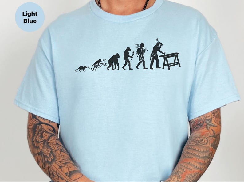 Builder Humor Evolution Of A Carpenter Tee, Funny Woodworker Shirt, Handyman Tradesman, Craftsman Blue Collar Apparel, Wood Working Gifts image 10
