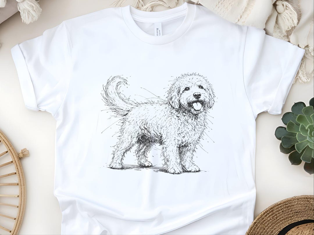 Goldendoodle Art T-shirt for Dog Lovers and Doodle Moms Dads | Hand ...