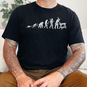Builder Humor Evolution Of A Carpenter Tee, Funny Woodworker Shirt, Handyman Tradesman, Craftsman Blue Collar Apparel, Wood Working Gifts image 12