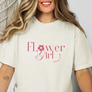 Comfort Colors Flower Girl Shirt, Flower Girl Social Club Tee, Kids Wedding Rehearsal Top, Petal Patrol Toddler Outfit, Flower Girl Tshirt image 5