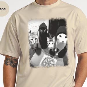 Funny Cat Shirt | Cat Doorbell Pizza Box Tee, Feline Graphic Apparel image 8