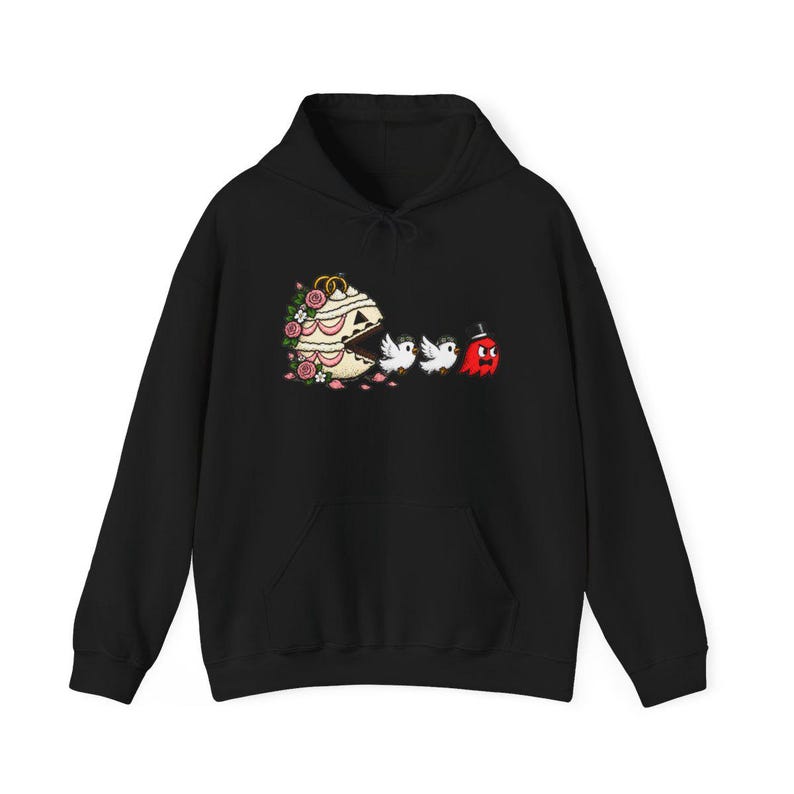 Gamer-Hochzeitsshirt, Geschenk für Gaming-Paare, Retro-Gaming-T-Shirt, Nerdiges Hochzeitsgeschenk, Pac-Man-Shirt Bild 11