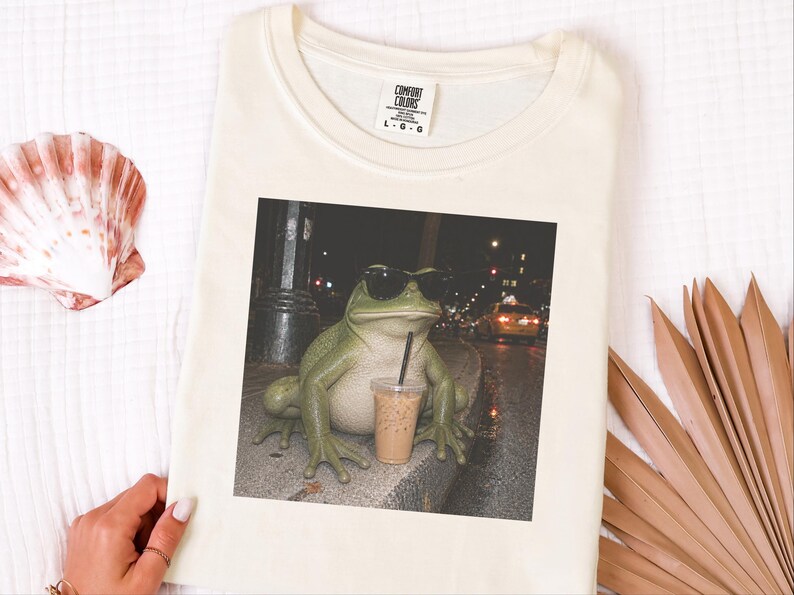 Weird Frog Shirt, Gift for Frog Lover, Sarcastic Coffee Lover, Funny Animal Meme image 4