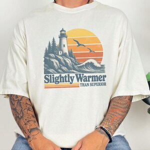 Lake Superior Shirt, Funny Lake Superior Gift, Lighthouse Tee, Retro Lake Vacation Shirt, Great Lakes Souvenir afbeelding 4