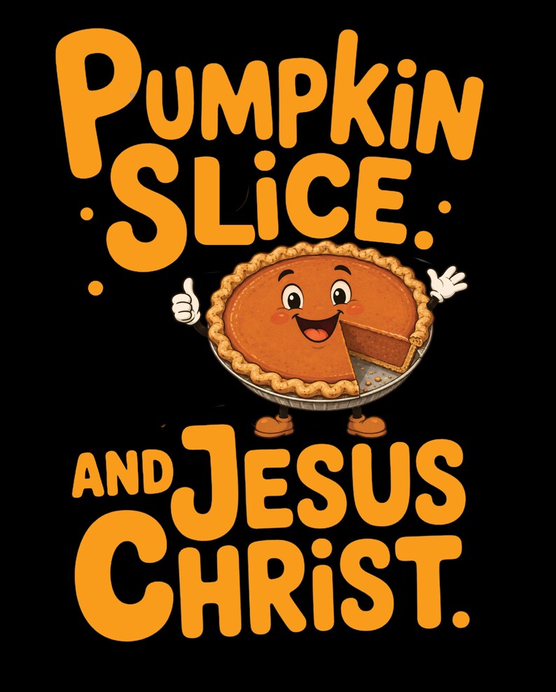 Comfort Colors Fall Christian Shirt, Pumpkin Slice And Jesus Christ Tee, Thanksgiving Faith Sunday Outfit, Inspirational Autumn image 1