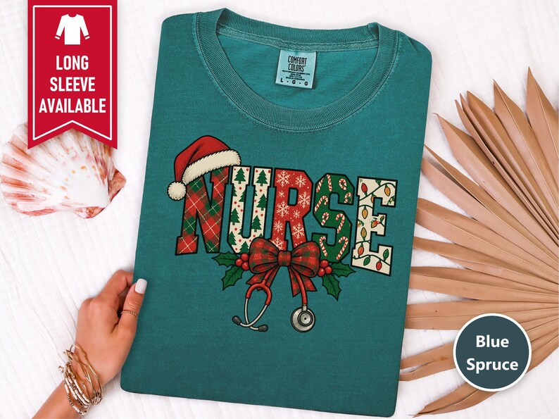 Christmas Nurse Shirt, Festive Nurse Gift, Holiday Nurse Sweatshirt, Xmas Nurse Tee, Registered Nurse Holiday Top, Nurse Christmas Shirt imagen 7