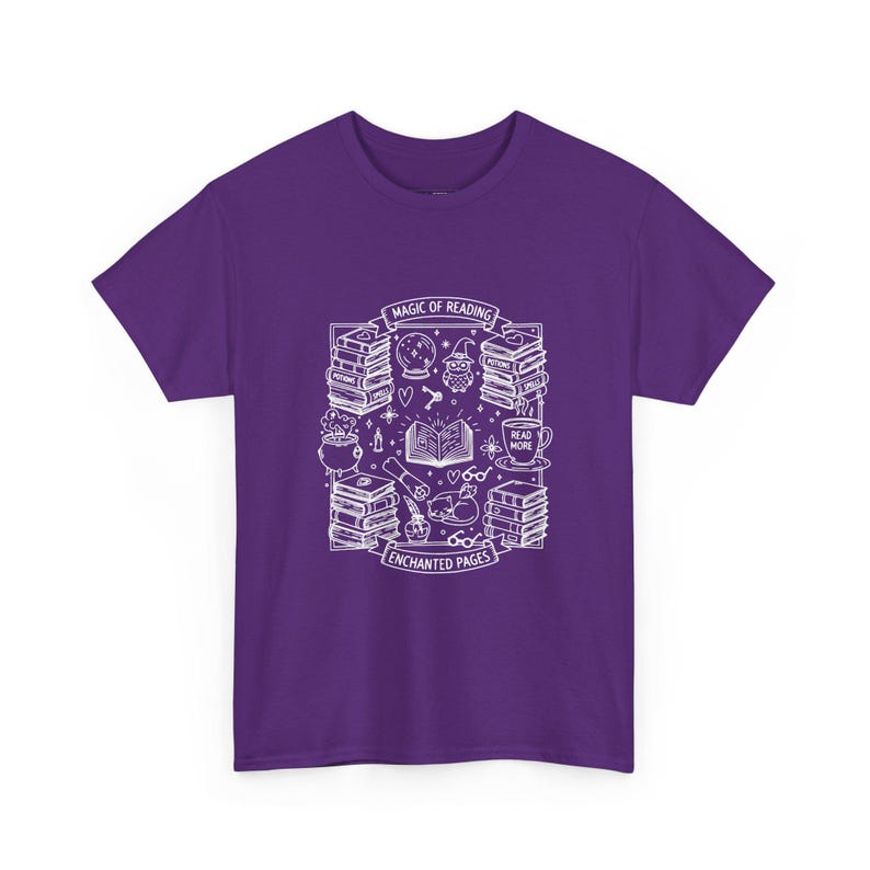 Magic of Reading Bookish Shirt Witchy Gift Dark Academia Enchanted Pages Mystical Library Design Book Lovers and Bookworms Fantasy Art image 1