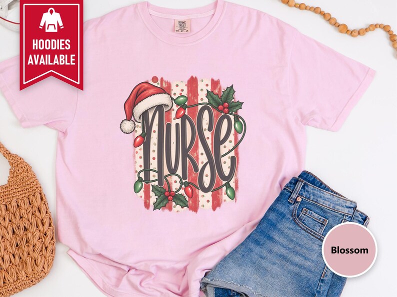 Christmas Nurse Shirt, Christmas Healthcare Shirt, Festive Nurse Tee, Nurse Christmas Gift, Santa Nurse Shirt image 6