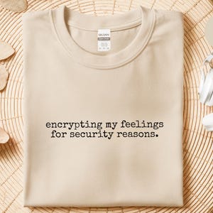 Cybersecurity Shirt | Encrypting My Feelings For Security Reasons Tee, Introvert Hacker Gift image 6