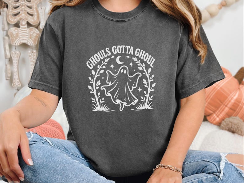 Halloween Ghost Shirt, Ghouls Gotta Ghoul Shirt, Spooky Season Tee, Cute Ghost T Shirt, Vintage Halloween Women Shirt, Witchy Vibes Shirt image 10