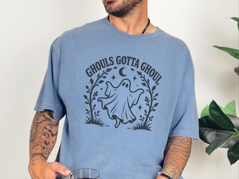 Halloween Ghost Shirt, Ghouls Gotta Ghoul Shirt, Spooky Season Tee, Cute Ghost T Shirt, Vintage Halloween Women Shirt, Witchy Vibes Shirt image 2
