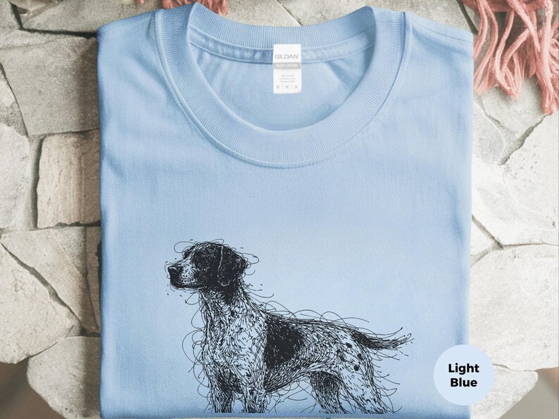 Tysk korthårig pekare, GSP skisskonst-T-shirt | Jaktkläder för K9, Fågelhundfan, Tysk pekare-T-shirt, GSP-T-shirt, Gåva för pekareälskare bild 3