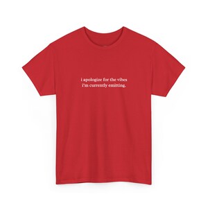 I Apologize For The Vibes I and #39;m Currently Emitting | Sarcastic Womens Tees for Socially Awkward Introverts and Weirdcore Humor Fans image 1