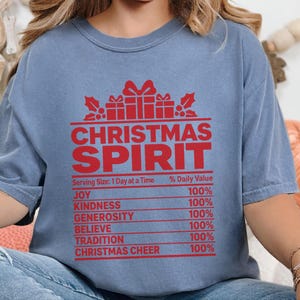 Weihnachtsshirt für die ganze Familie, Gruppen-Weihnachtsshirt, Nährwertangaben zum Thema Weihnachten, passendes Weihnachtsshirt, lustiges Weihnachtsgeschenk Bild 1