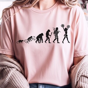 Evolution Of A Cheerleader T-Shirt, Funny Science Cheerleading Spirit Wear, Gameday School Team, Unisex Activewear, Evolution Shirt image 6