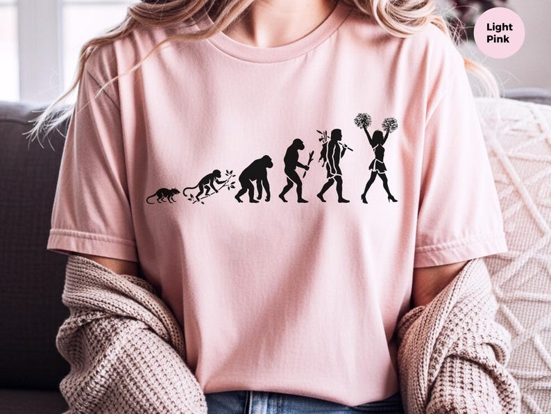 Evolution Of A Cheerleader T-Shirt, Funny Science Cheerleading Spirit Wear, Gameday School Team, Unisex Activewear, Evolution Shirt image 6