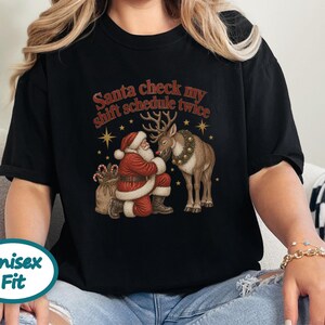 Night Shift Nurse Christmas Shirt, Vintage Santa Holiday Shirt, Night Shift Worker Gift, Christmas Nurse Tee, Retro Santa Claus Sweatshirt image 5